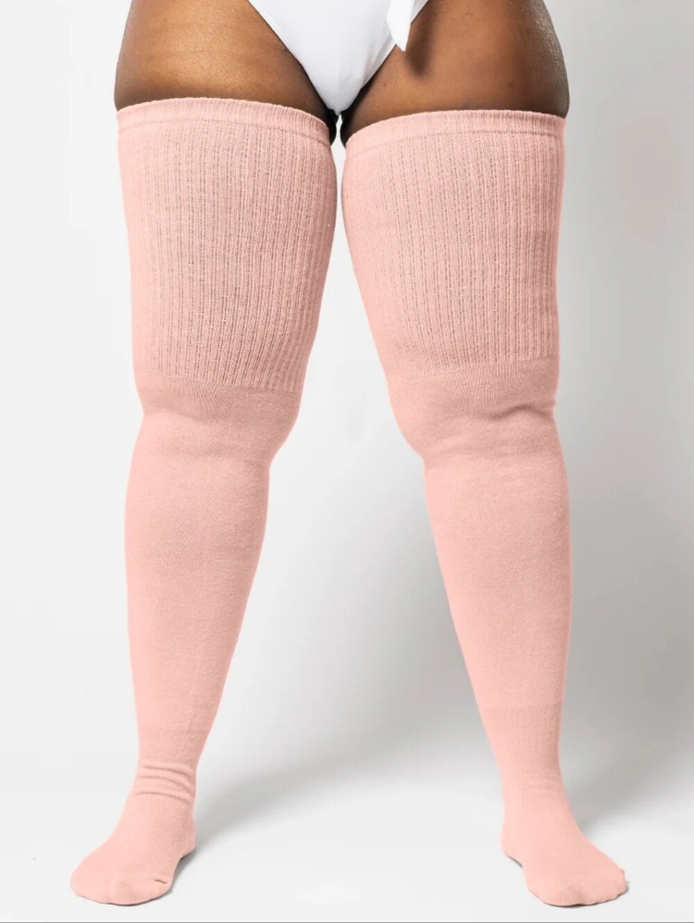Plus Size Baby Pink Thigh High Socks